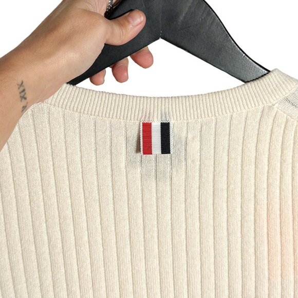 Thom Browne Multicolour Yellow Red Blue Ribbed Cashmere Sweater - Picture 6 of 10